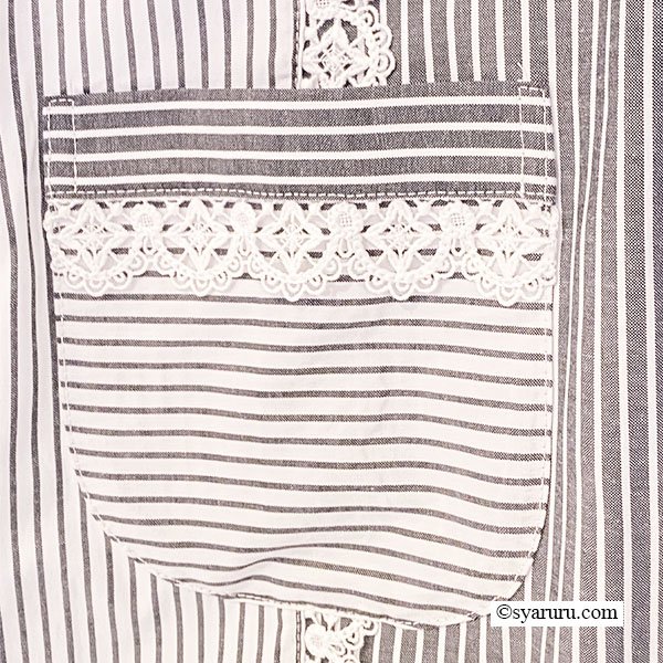 画像13: 【SuperBeauty  】ストライプ柄ショートブラウス (13)