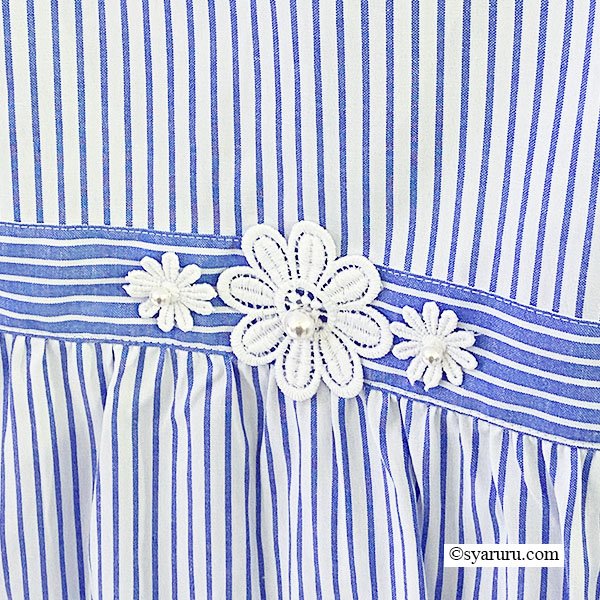 画像9: 【SuperBeauty  】ストライプ柄ショートブラウス (9)