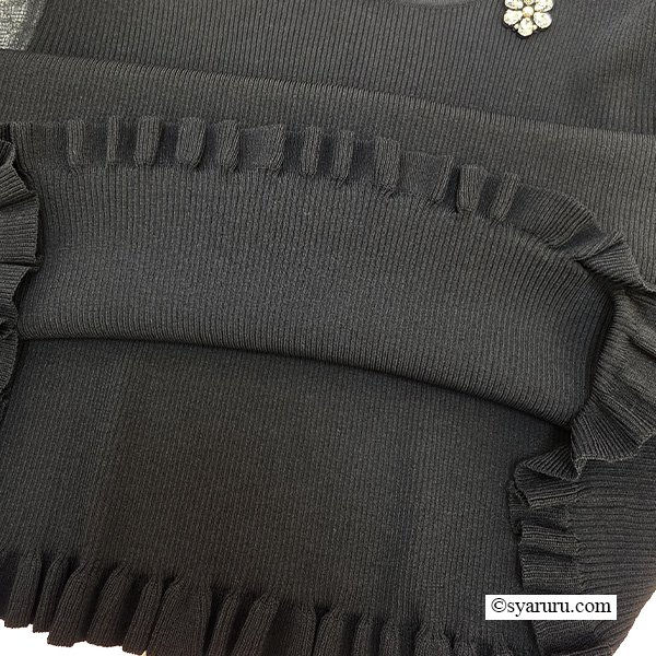 画像6: 【SuperBeauty  】★レースチュール素材の2重袖フリルデザインセーター (6)