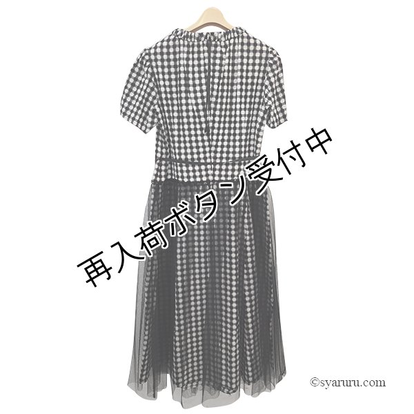 画像3: 【SuperBeauty  】胸元パール付レイヤード風ギンガムワンピース (3)