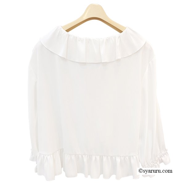 画像2: 【SuperBeauty 半額以下！】★ラッフル衿ショートブラウス《送料220円代引は通常送料》 (2)