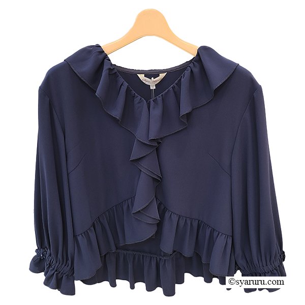 画像3: 【SuperBeauty 半額以下！】★ラッフル衿ショートブラウス《送料220円代引は通常送料》 (3)