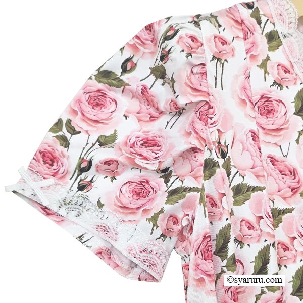 画像9: 【SuperBeauty  】バラ柄プリント半袖ワンピース (9)