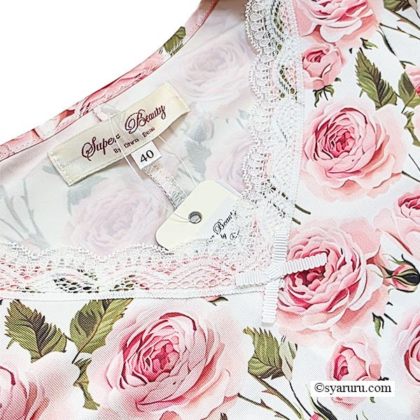 画像8: 【SuperBeauty  】バラ柄プリント半袖ワンピース (8)