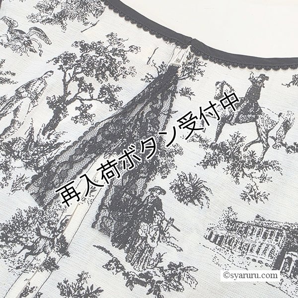 画像10: 【SuperBeauty  】胸元フリルデザインクラシック柄ワンピース (10)