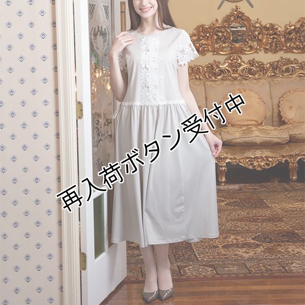 画像3: 【SuperBeauty  】前立てレース使いのロングワンピース (3)