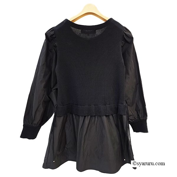 画像6: 【SuperBeauty  】★ニットタフタ切替ニットチュニック (6)