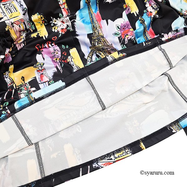 画像6: 【SuperBeauty  】Parisプリントスクエアネックワンピース (6)