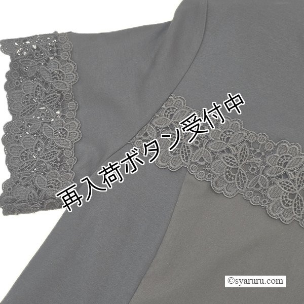 画像11: 【SuperBeauty  】胸元切替レース使い半袖ワンピース (11)