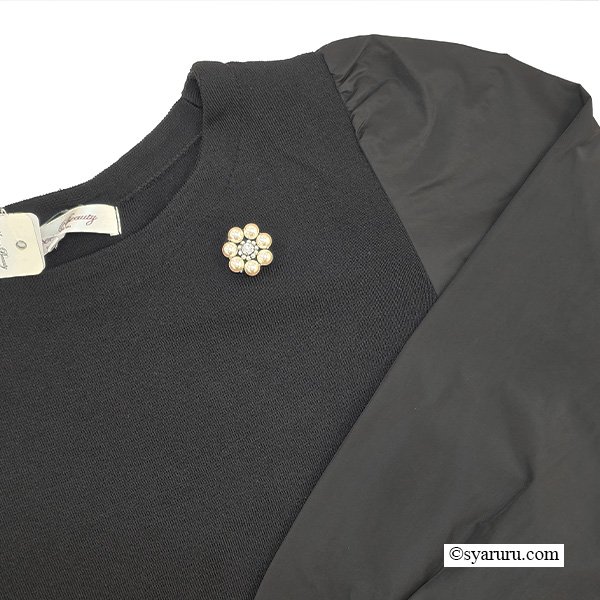 画像7: 【SuperBeauty  】★ニットタフタ切替ニットチュニック (7)