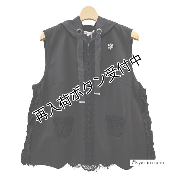 画像2: 【SuperBeauty  】後ろ見ごろレース切替ダンボールニットベスト (2)