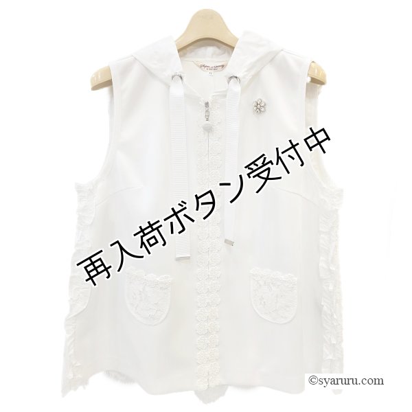 画像4: 【SuperBeauty  】後ろ見ごろレース切替ダンボールニットベスト (4)