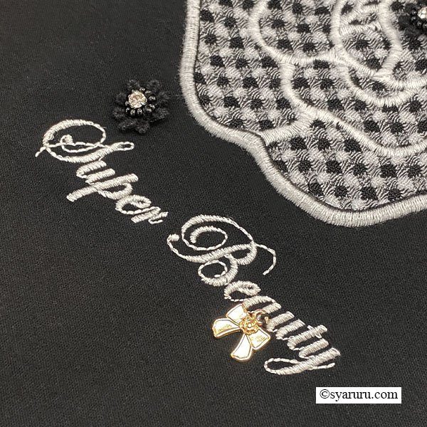 画像10: 【SuperBeauty  】袖ギンガムチェック柄胸元花デザインチュニックTシャツ《送料220円代引は通常送料》 (10)