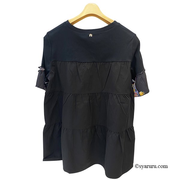 画像5: 【SuperBeauty  】Paris胸元プリント袖フリルロングTシャツ《送料220円代引は通常送料》 (5)