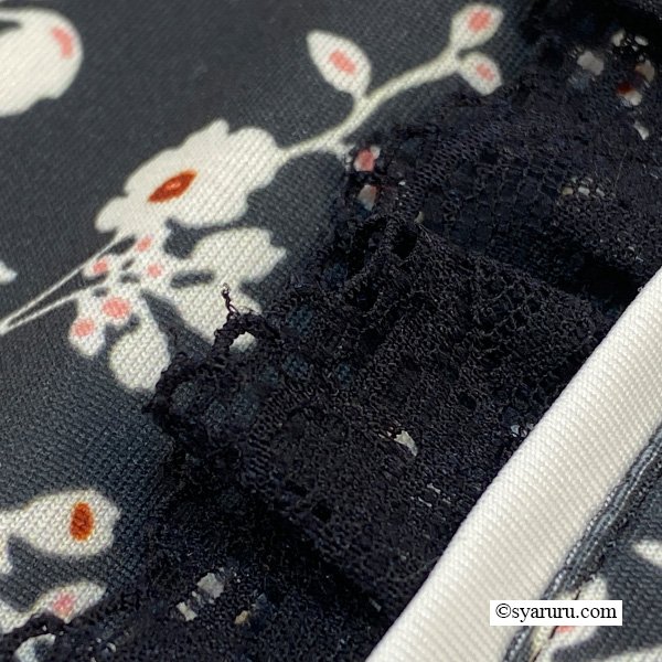 画像12: 【SuperBeauty  】胸元フリルボタンデザイン半袖花柄プリントワンピース (12)