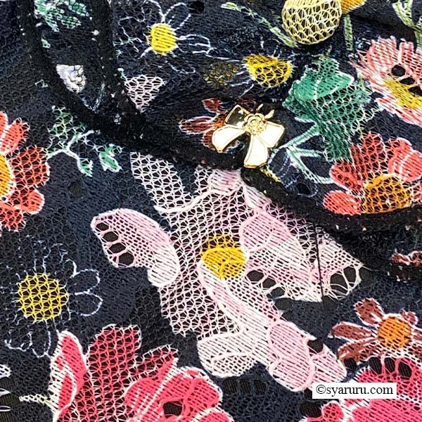 画像4: 【SuperBeauty  】多色小花プリントレース素材半袖ワンピース (4)