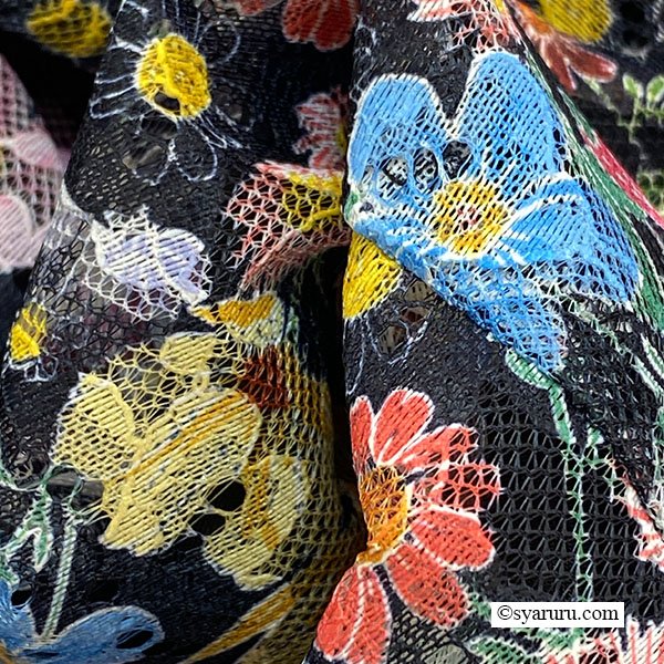 画像9: 【SuperBeauty  】多色小花プリントレース素材半袖ワンピース (9)