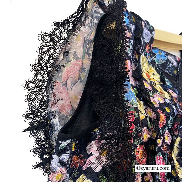 画像7: 【SuperBeauty  】多色小花プリントレース素材半袖ワンピース (7)