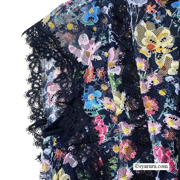 画像6: 【SuperBeauty  】多色小花プリントレース素材半袖ワンピース (6)
