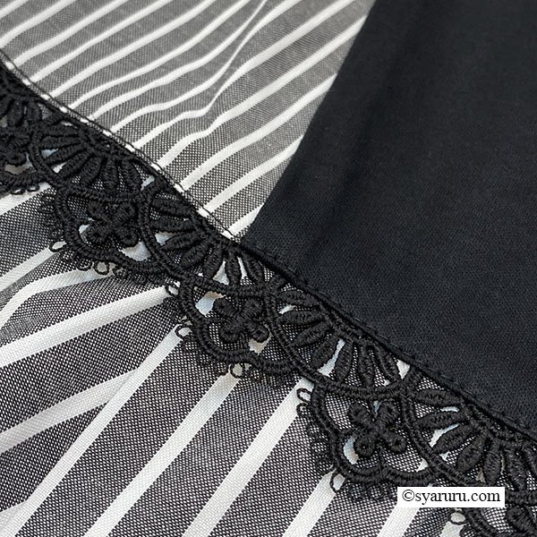 画像8: 【SuperBeauty  】ストライプ柄切替チュニックTシャツ《送料220円代引は通常送料》 (8)