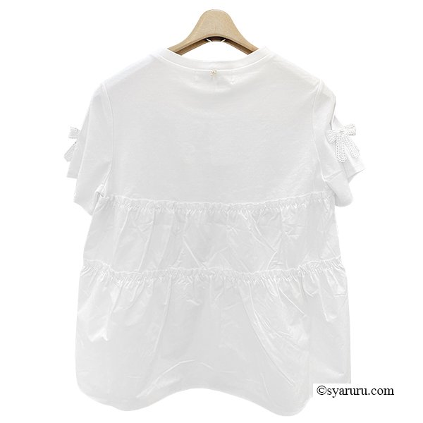 画像5: 【SuperBeauty  】リボンレースデザインロングTシャツ《送料220円代引は通常送料》 (5)