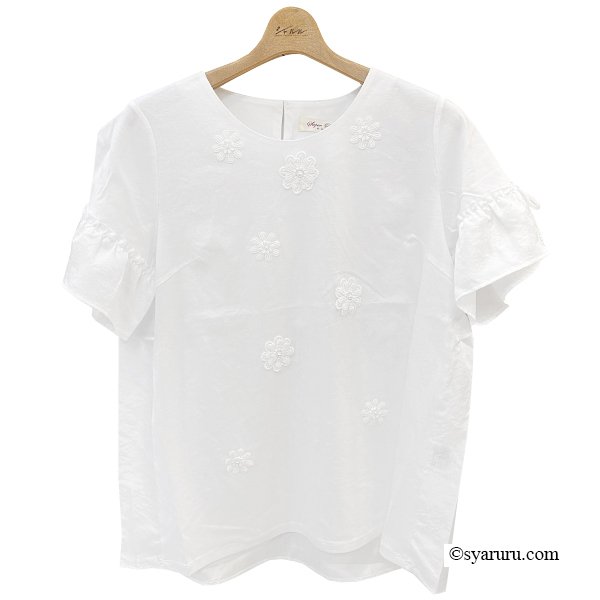 画像4: 【SuperBeauty 半額以下！】胸元モチーフ付きロングTシャツ《送料220円代引は通常送料》 (4)