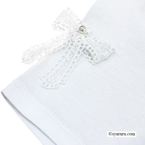 画像7: 【SuperBeauty  】リボンレースデザインロングTシャツ《送料220円代引は通常送料》 (7)