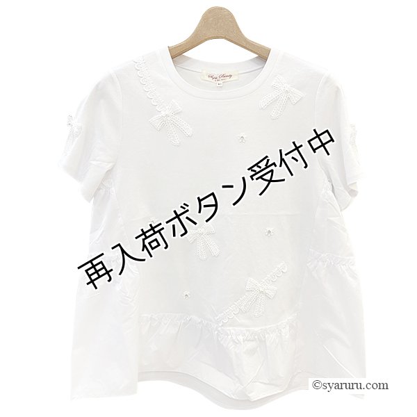 画像4: 【今週の追加 《半額以下+クーポン＋POINT！》SuperBeauty 】リボンレースデザインロングTシャツ《送料220円代引は通常送料》 (4)