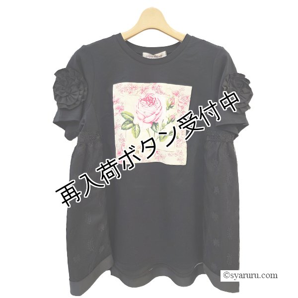 画像4: 【《半額以下+クーポン＋POINT！》SuperBeauty 】胸元バラプリントロングTシャツ《送料220円代引は通常送料》 (4)