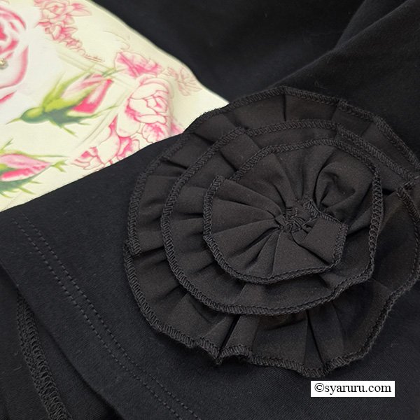 画像10: 【SuperBeauty  】胸元バラプリントロングTシャツ《送料220円代引は通常送料》 (10)