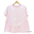 画像2: 【夏のセール 30%OFF+クーポン+ポイント 】リボンレースデザインロングTシャツ (2)