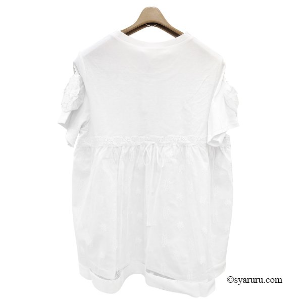 画像3: 【SuperBeauty  】胸元バラプリントロングTシャツ《送料220円代引は通常送料》 (3)