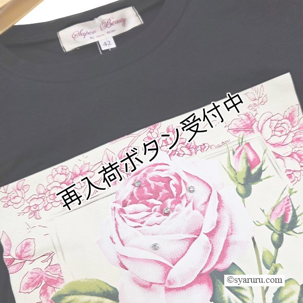 画像9: 【《半額以下+クーポン＋POINT！》SuperBeauty 】胸元バラプリントロングTシャツ《送料220円代引は通常送料》 (9)