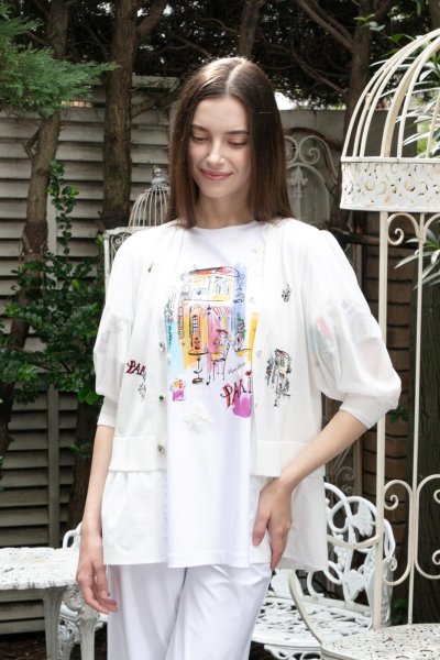 画像1: 【2025 春夏新作 SuperBeauty 】☆パリス刺繍カーディガン (1)