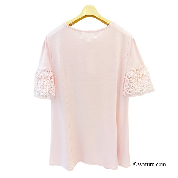 画像7: 【SuperBeauty 半額以下！】袖レースたっぷりチュニックTシャツ《送料220円代引は通常送料》 (7)