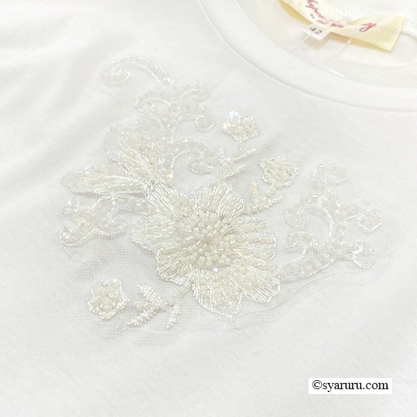 画像7: 【SuperBeauty  】胸元スパンコール刺繍使い切替チュニックTシャツ《送料220円代引は通常送料》 (7)