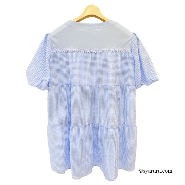 画像2: 【SuperBeauty  】胸元スパンコール刺繍使い切替チュニックTシャツ《送料220円代引は通常送料》 (2)