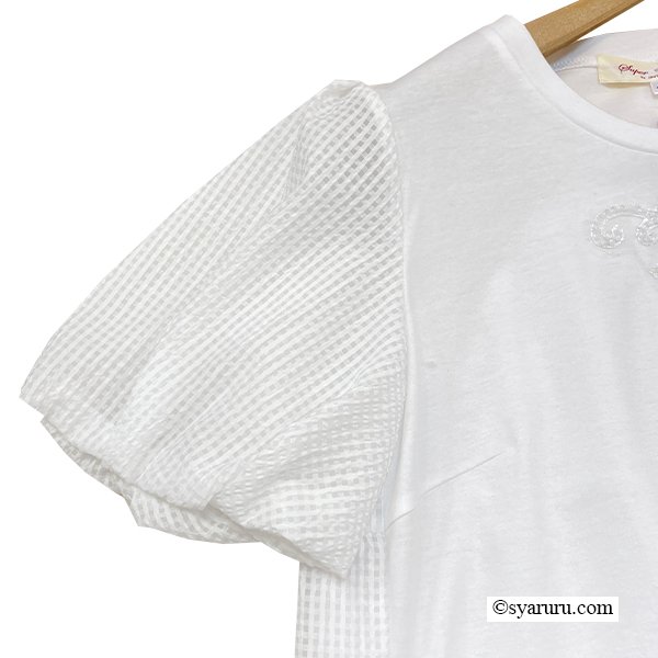 画像10: 【SuperBeauty  】胸元スパンコール刺繍使い切替チュニックTシャツ《送料220円代引は通常送料》 (10)