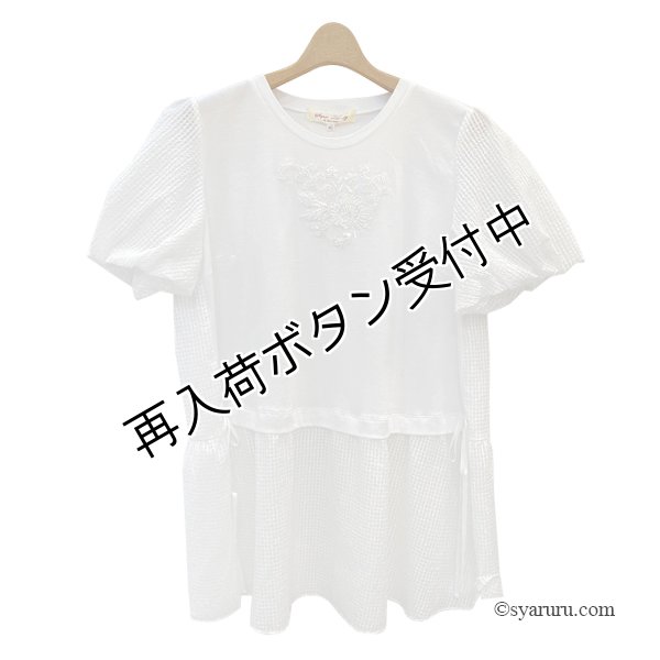 画像5: 【《半額以下+クーポン＋POINT！》SuperBeauty 】胸元スパンコール刺繍使い切替チュニックTシャツ《送料220円代引は通常送料》 (5)