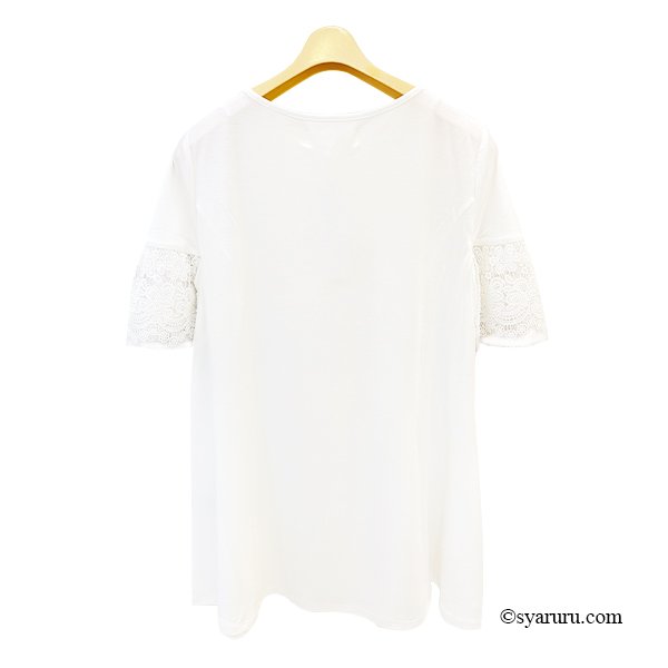 画像9: 【SuperBeauty 半額以下！】袖レースたっぷりチュニックTシャツ《送料220円代引は通常送料》 (9)