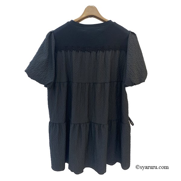 画像4: 【SuperBeauty  】胸元スパンコール刺繍使い切替チュニックTシャツ《送料220円代引は通常送料》 (4)