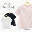 画像1: 【2025 春夏新作 SuperBeauty 】☆花モチーフ付袖レース切替チュニックTシャツ (1)