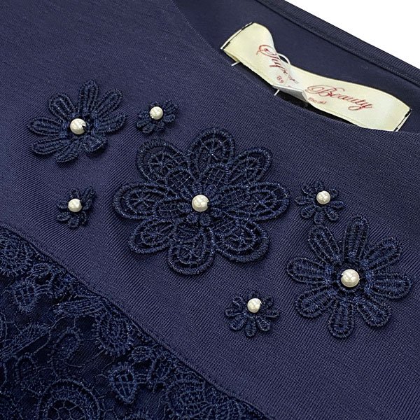 画像3: 【SuperBeauty 半額以下！】袖レースたっぷりチュニックTシャツ《送料220円代引は通常送料》 (3)