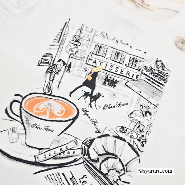 画像6: 【SuperBeauty  】カフェ柄チュニックＴシャツ《送料220円代引は通常送料》 (6)