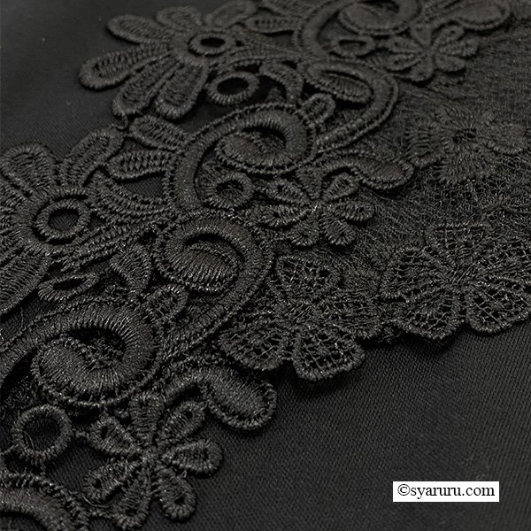 画像9: 【SuperBeauty  】花モチーフ付異素材切替Ｔシャツ (9)