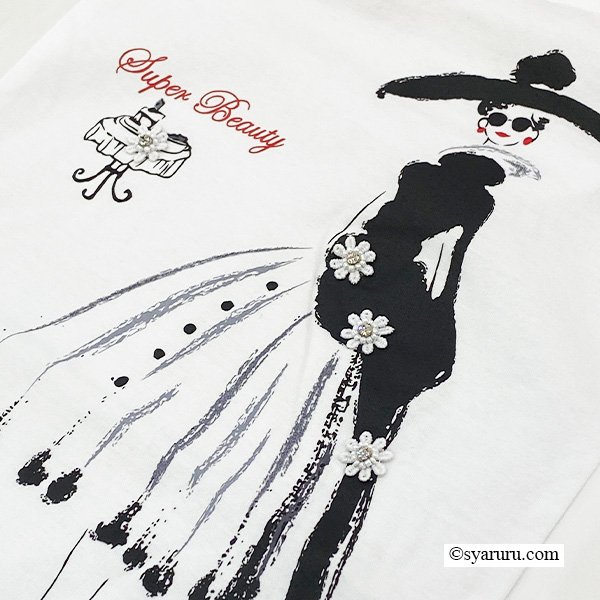 画像9: 【SuperBeauty  】モノトーンモデルプリントＴシャツ《送料220円代引は通常送料》 (9)