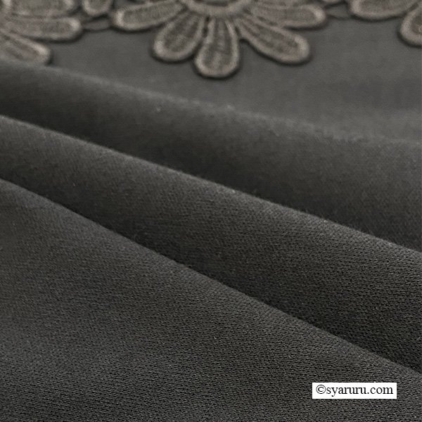 画像10: 【SuperBeauty  】花モチーフ付異素材切替Ｔシャツ (10)