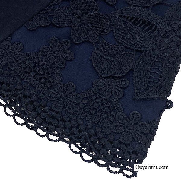 画像10: 【SuperBeauty 半額以下！】レース切替胸元モチーフ使いチュニックＴシャツ (10)