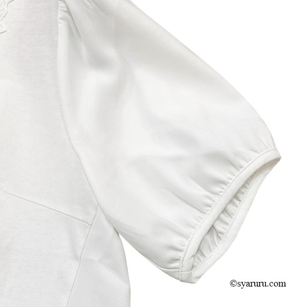 画像9: 【SuperBeauty 半額以下！】レース切替胸元モチーフ使いチュニックＴシャツ (9)