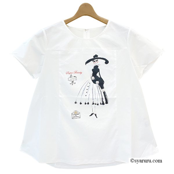 画像4: 【SuperBeauty  】モノトーンモデルプリントＴシャツ《送料220円代引は通常送料》 (4)